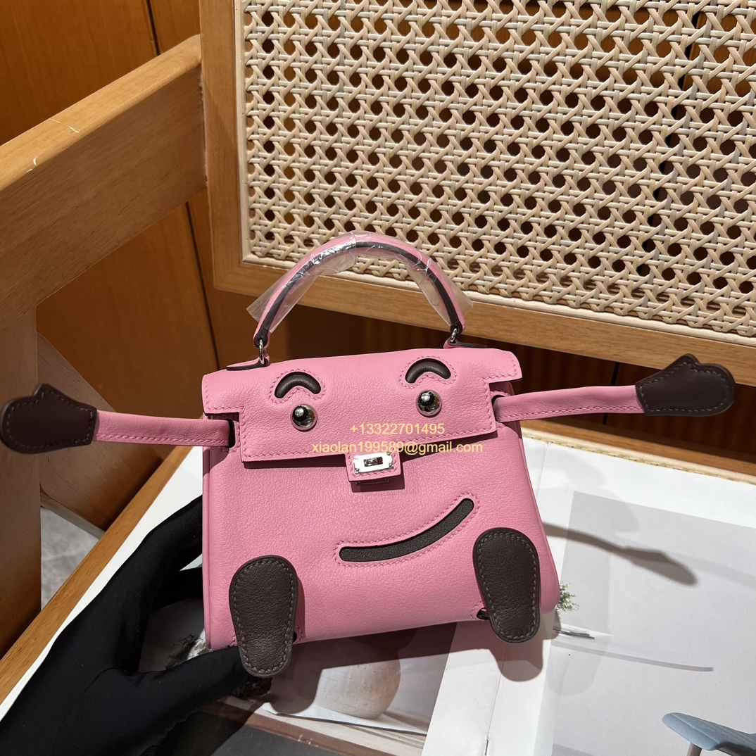 Hermès Kelly Doll Quelle Idole Picto Bag, Limited Edition in 3Q Pink, crafted from Swift Leather. - Jinteng Luxury Collection bags