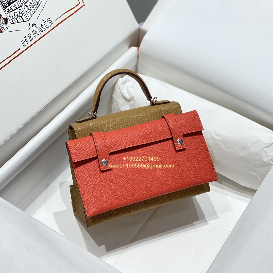 Hermès Kelly Doll Quelle Idole Picto Bag, Limited Edition in Milk Tea. - Jinteng Luxury Collection bags