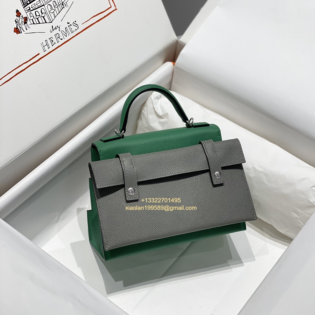 Hermès Kelly Doll Quelle Idole Picto Bag, Limited Edition in Velvet Green. - Jinteng Luxury Collection bags