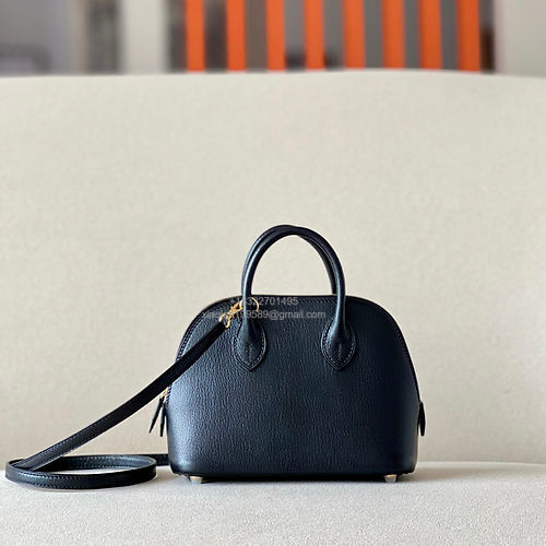 Hermès Bolide 19cm Bag in French Imported Lambskin, Fully Handmade, Black Color - Jinteng Luxury Collection bags