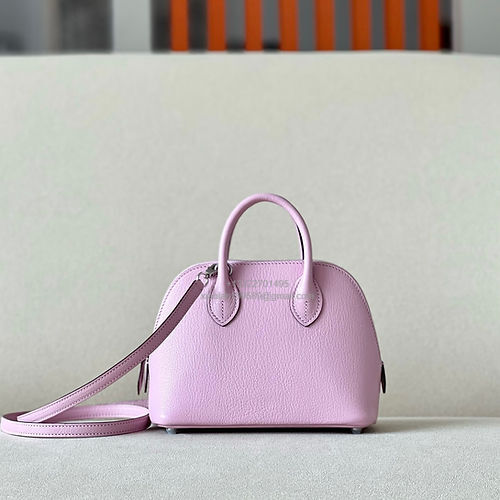 Hermès Bolide 19cm Bag in French Imported Lambskin, Fully Handmade, Hibiscus Purple - Jinteng Luxury Collection bags