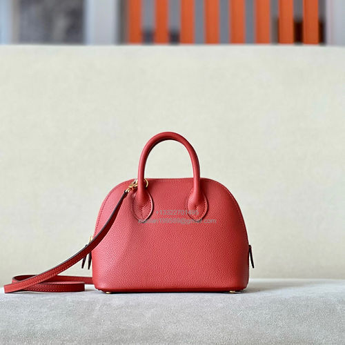 Hermès Bolide 19cm in Evercolor Leather, Fully Handmade, Color:Brick Red - Jinteng Luxury Collection bags