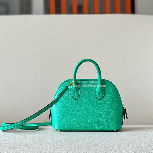 Hermès Bolide 19cm Bag in French Imported Lambskin, Fully Handmade, Mint Green - Jinteng Luxury Collection bags