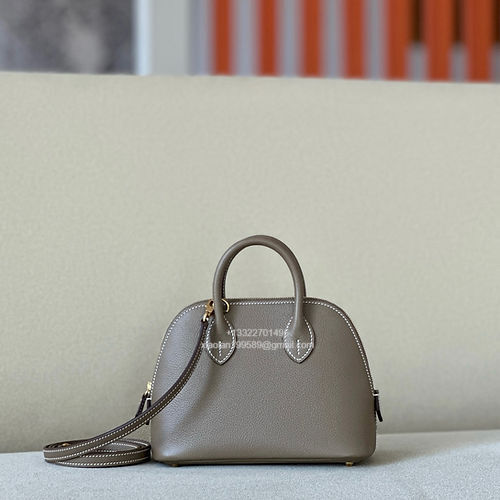 Hermès Bolide 19cm in Evercolor Leather, Fully Handmade, Color:Elephant Grey - Jinteng Luxury Collection bags