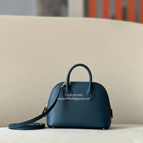 Hermès Bolide 19cm in Evercolor Leather, Fully Handmade, Color: Prussian Blue - Jinteng Luxury Collection bags