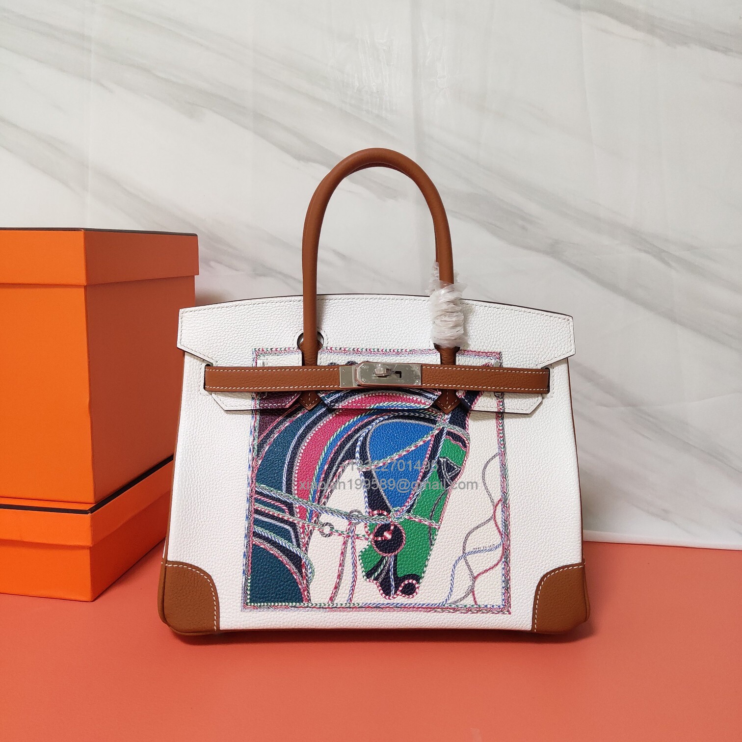Hermès Birkin 25/30/35cm VIP Private Custom Handcrafted Bag in Togo Leather with Hand-Painted Design. - Jinteng Luxury Collection bags