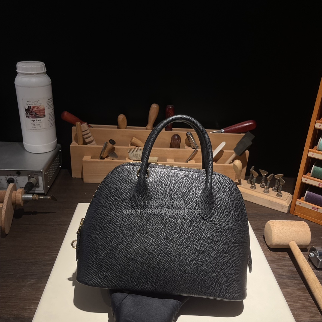 Hermès Bolide 25/27/31CM in epsom Leather, Fully Handmade, Color:Black - Jinteng Luxury Collection bags