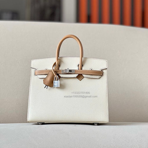 Hermès Birkin 25/30/35cm, handcrafted with imported French Epsom leather – Milky White / Biscuit - Jinteng Luxury Collection bags