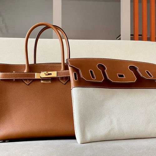 Hermès Birkin 25/30/35cm in Fjord Saddle Leather / Togo Leather / Canvas Color: Gold - Jinteng Luxury Collection bags