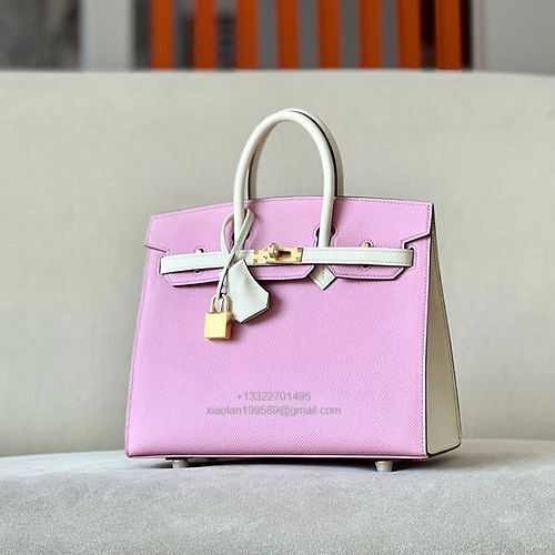 Hermès Birkin 25/30/35cm, handcrafted with imported French Epsom leather – Mauve Sylvestre / Cream White - Jinteng Luxury Collection bags