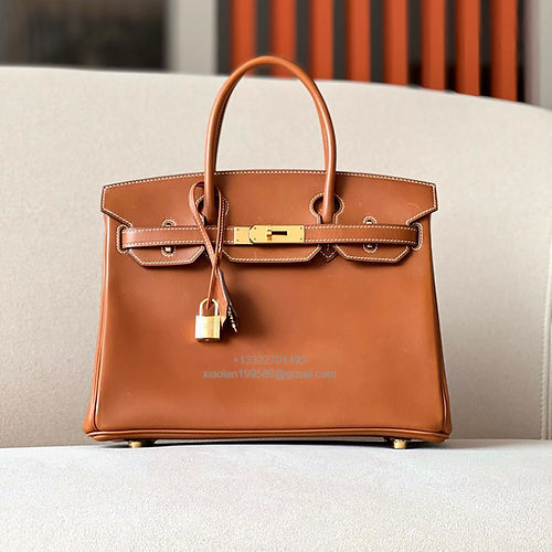 Hermès Birkin 25/30/35cm in Imported Saddle Leather, Handcrafted – Color:Gold Brown - Jinteng Luxury Collection bags