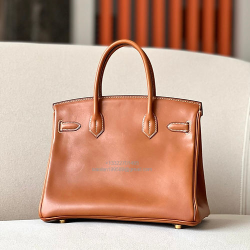 Hermès Birkin 25/30/35cm in Imported Saddle Leather, Handcrafted – Color:Gold Brown - Jinteng Luxury Collection bags