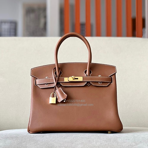 Hermès Birkin 25/30/35cm, handcrafted with imported French SWIFT leather –Gold Brown - Jinteng Luxury Collection bags