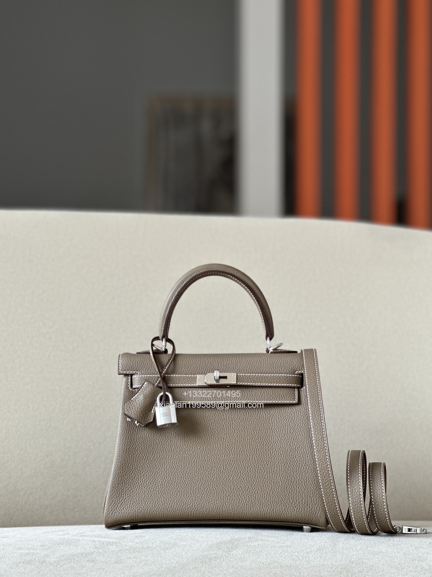 Hermès Kelly 25/28/32cm, Premium Handcrafted Customization in Original Togo Leather – Etoupe - Jinteng Luxury Collection bags