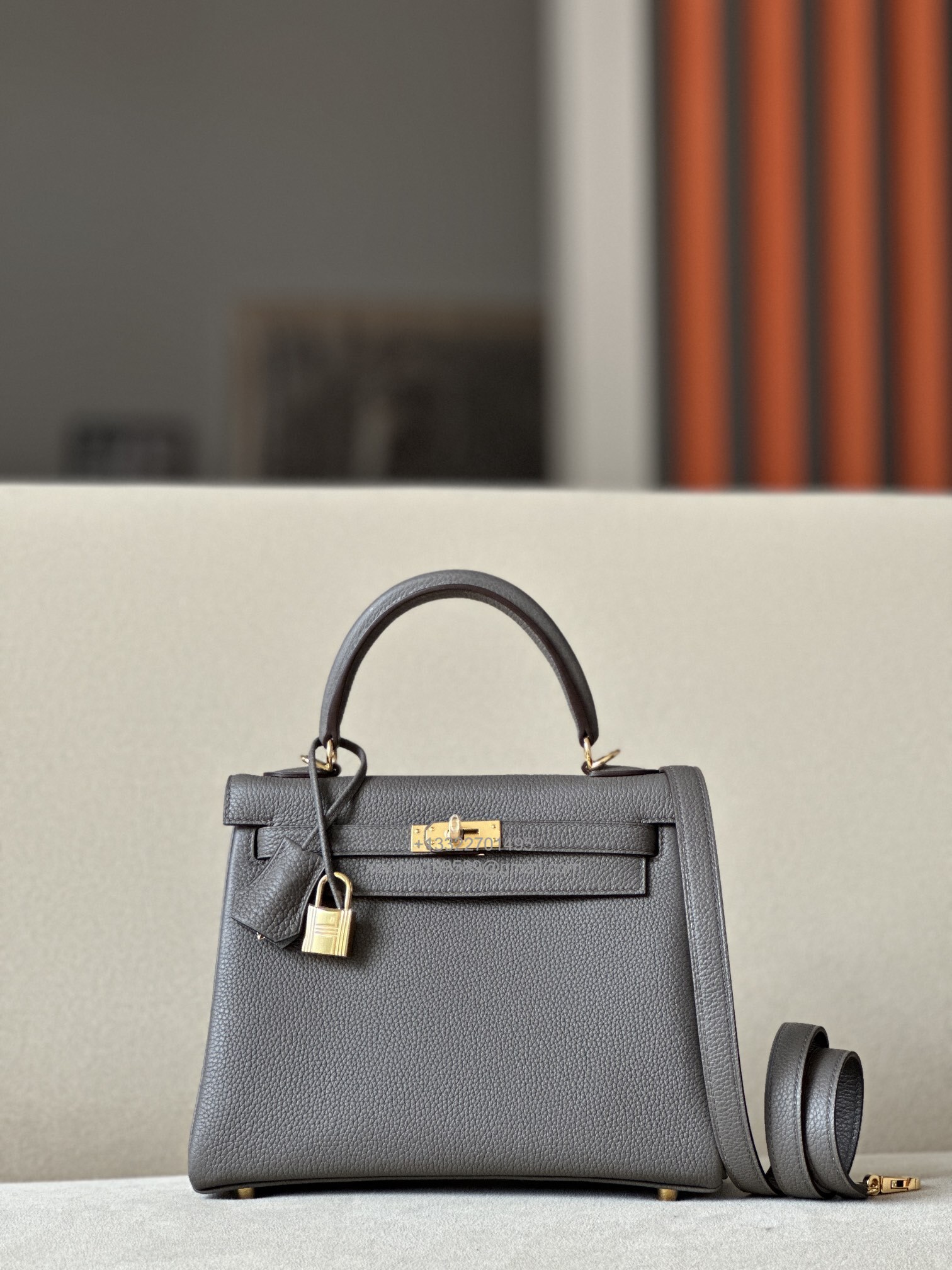 Hermès Kelly 25/28/32cm, Premium Handcrafted Customization in Original Togo Leather – Tin Grey - Jinteng Luxury Collection bags