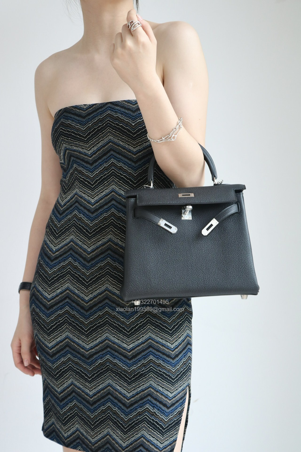 Hermès Kelly 25/28/32cm, Premium Handcrafted Customization in Original Togo Leather – Tin Grey - Jinteng Luxury Collection bags