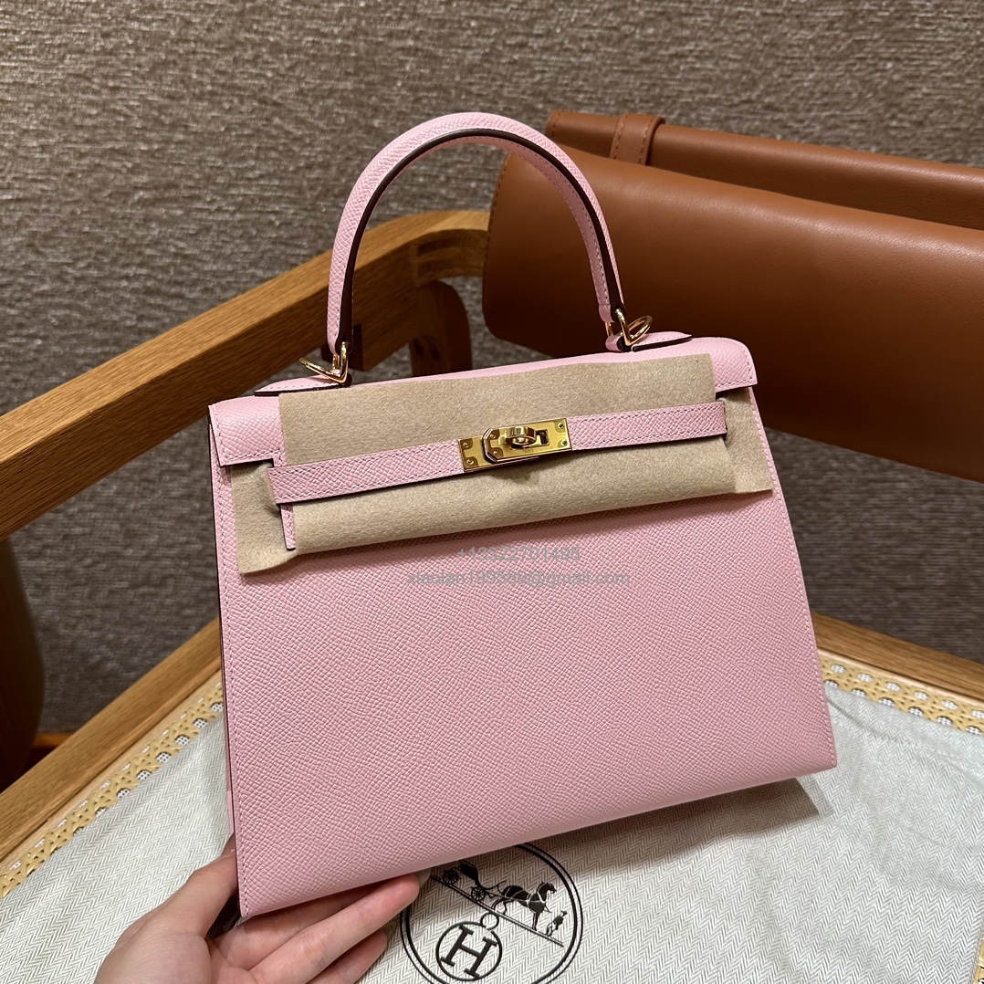 Hermès Kelly Handbag in Sakura Pink Epsom Cowhide Leather, Purely Handcrafted, High-End Customization Edition - Jinteng Luxury Collection bags