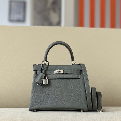 Hermès Kelly 25/28/32cm, Premium Handcrafted Customization in Original Togo Leather – Gris Nuage - Jinteng Luxury Collection bags