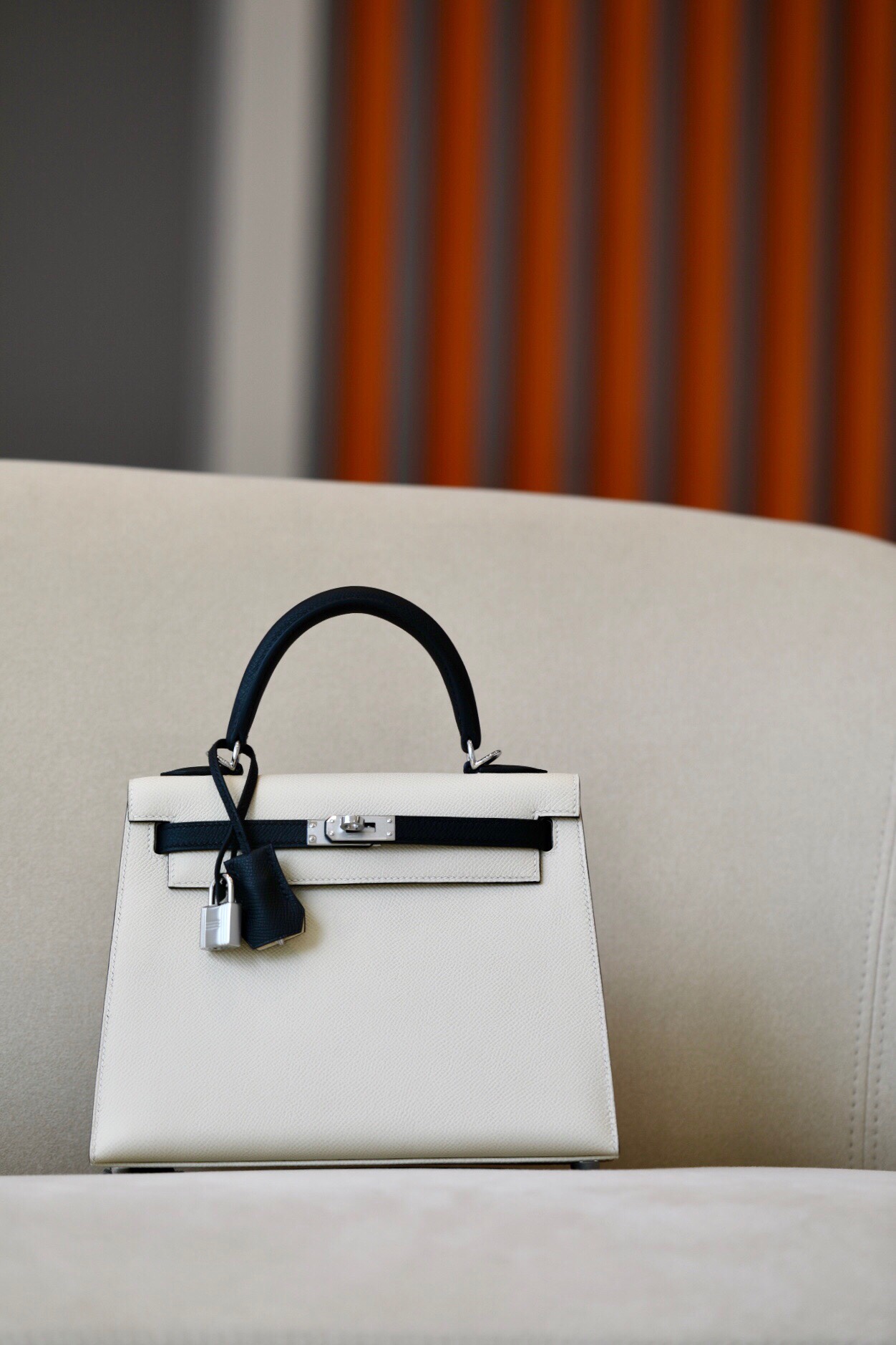 Hermès Kelly 25/28/32cm in Epsom leather, fully hand-stitched with waxed thread, customized in color-block design. - Jinteng Luxury Collection bags