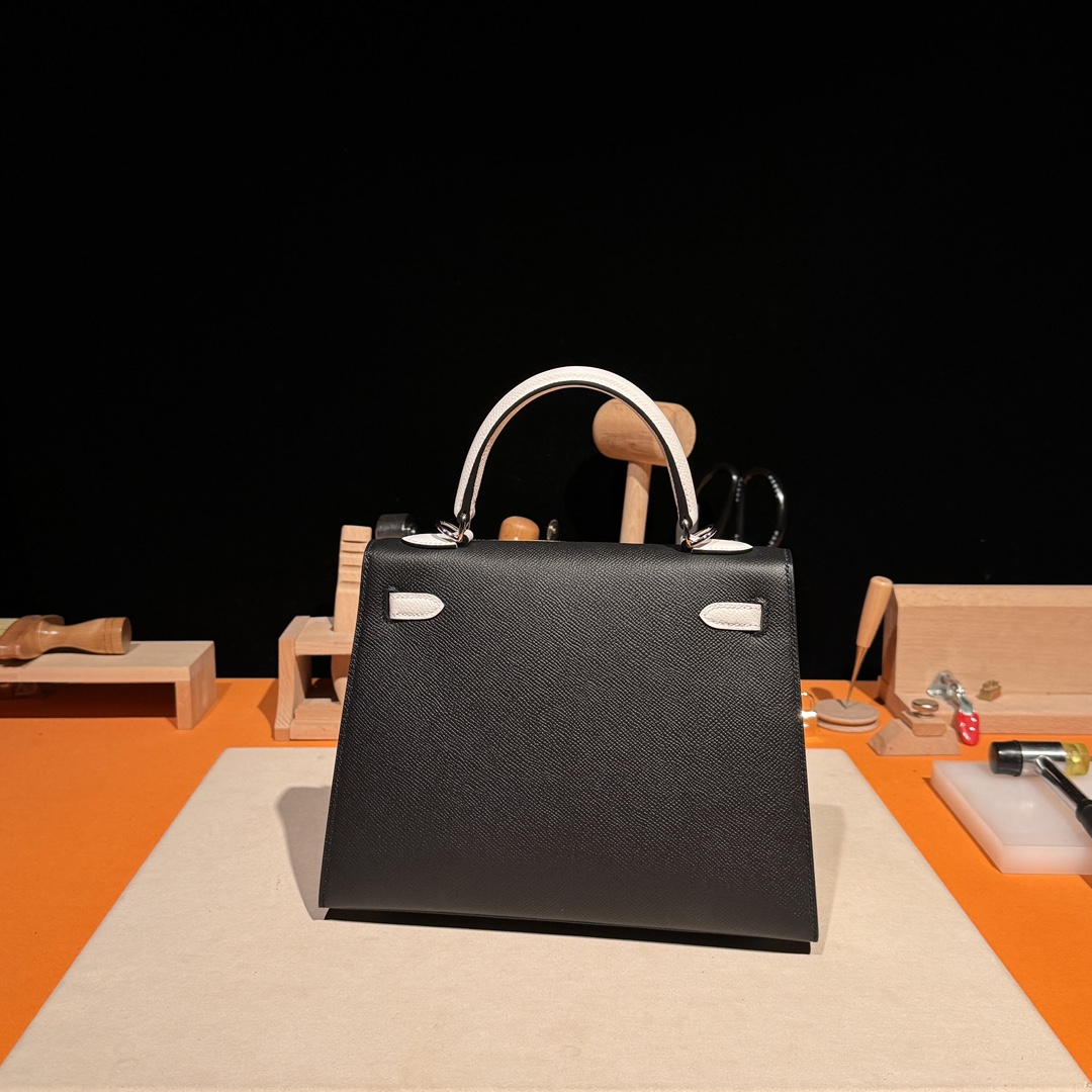 Hermès Kelly 25/28/32cm in Epsom leather, fully hand-stitched with waxed thread, customized in color-block design. - Jinteng Luxury Collection bags