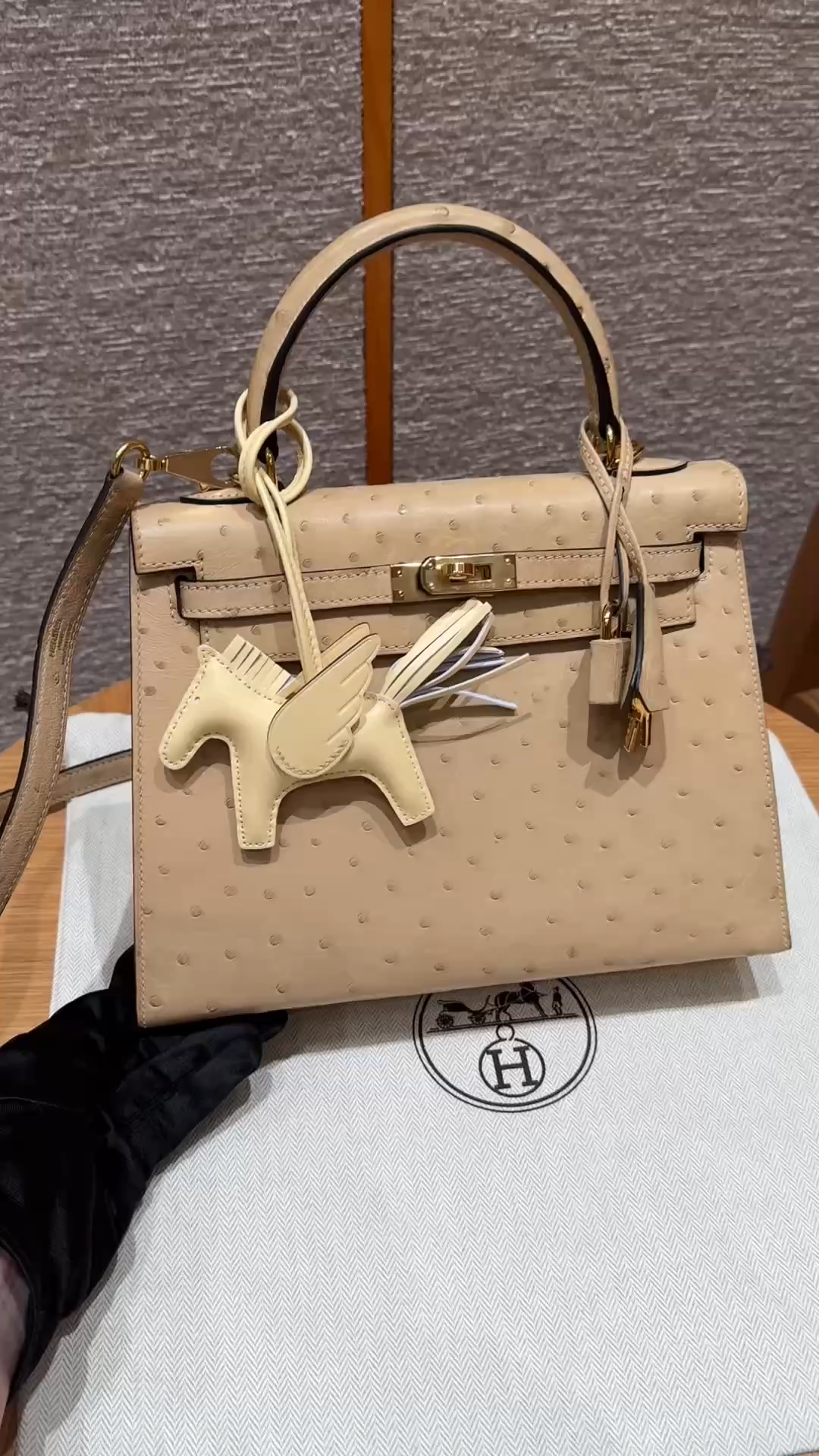 Kelly 25/28/32cm South African KK Ostrich Leather, Premium Fully Handcrafted Exclusive Custom –Chai - Jinteng Luxury Collection bags