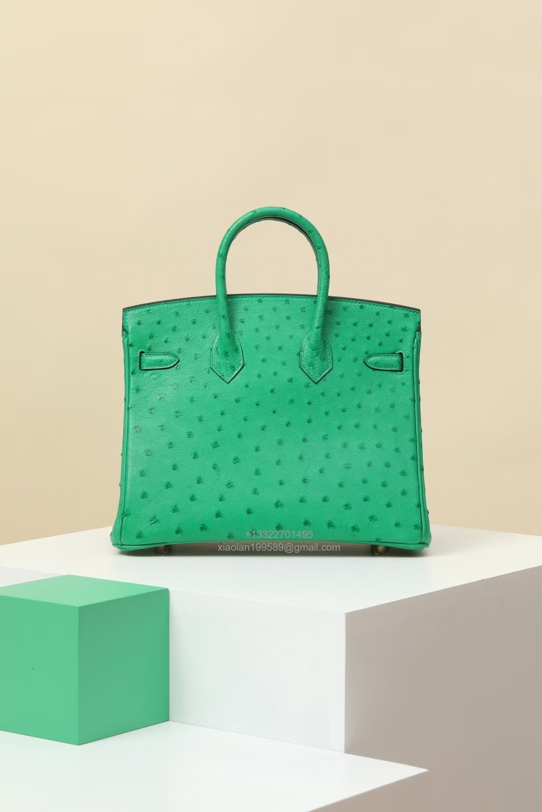 Birkin 25/30/35cm South African KK Ostrich Leather, Premium Fully Handcrafted Exclusive Custom –Velvet Green - Jinteng Luxury Collection bags