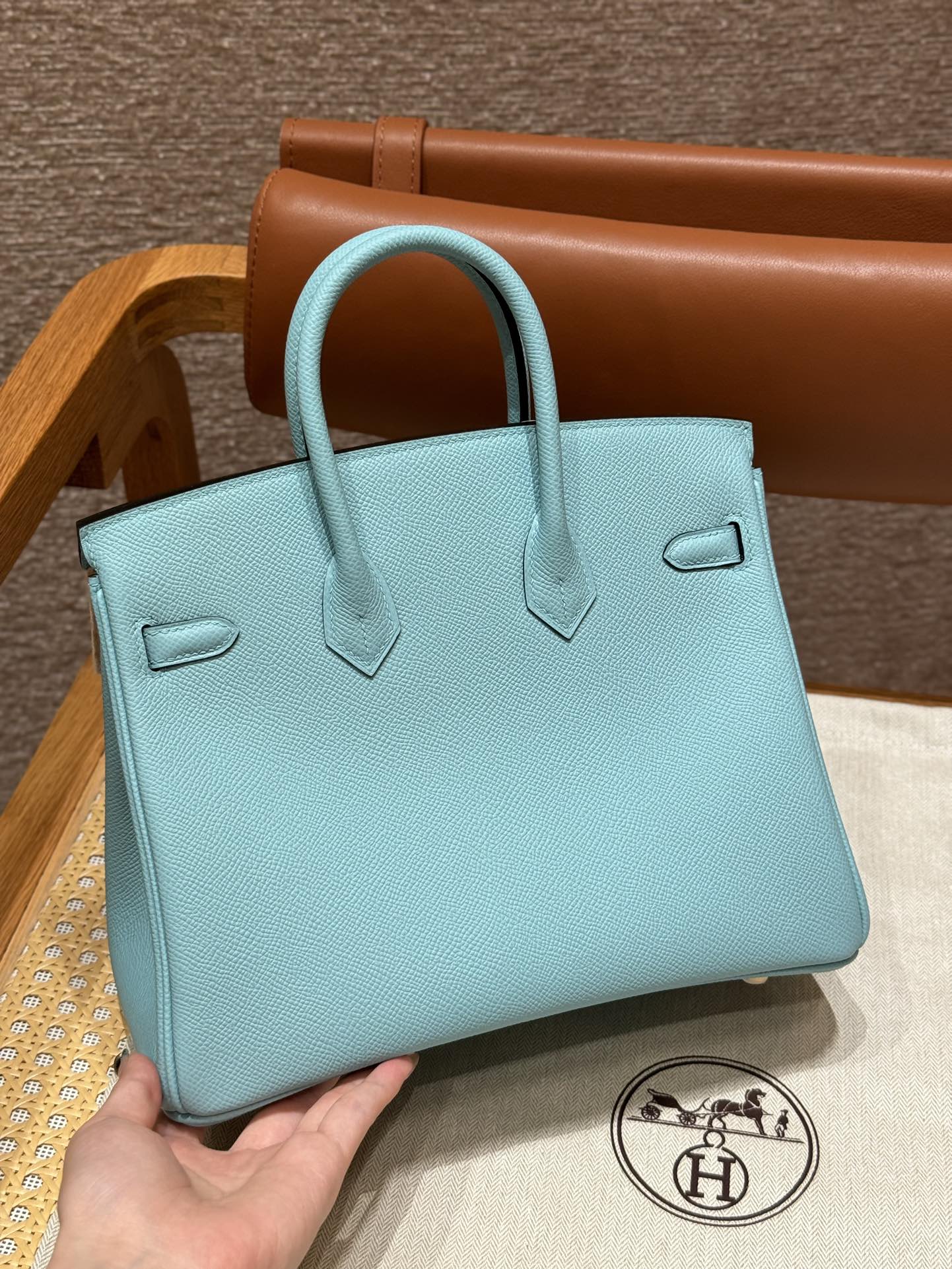 Hermès Birkin 25/30/35cm, handcrafted with imported French Epsom leather – 3P/Blue atoll - Jinteng Luxury Collection bags
