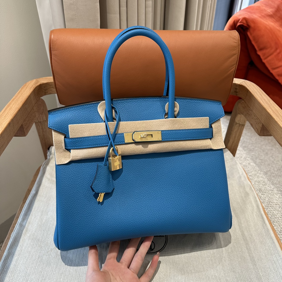 Hermès Birkin 25/30/35cm, handcrafted with togo leather –B3/Blue Zanzibar - Jinteng Luxury Collection bags