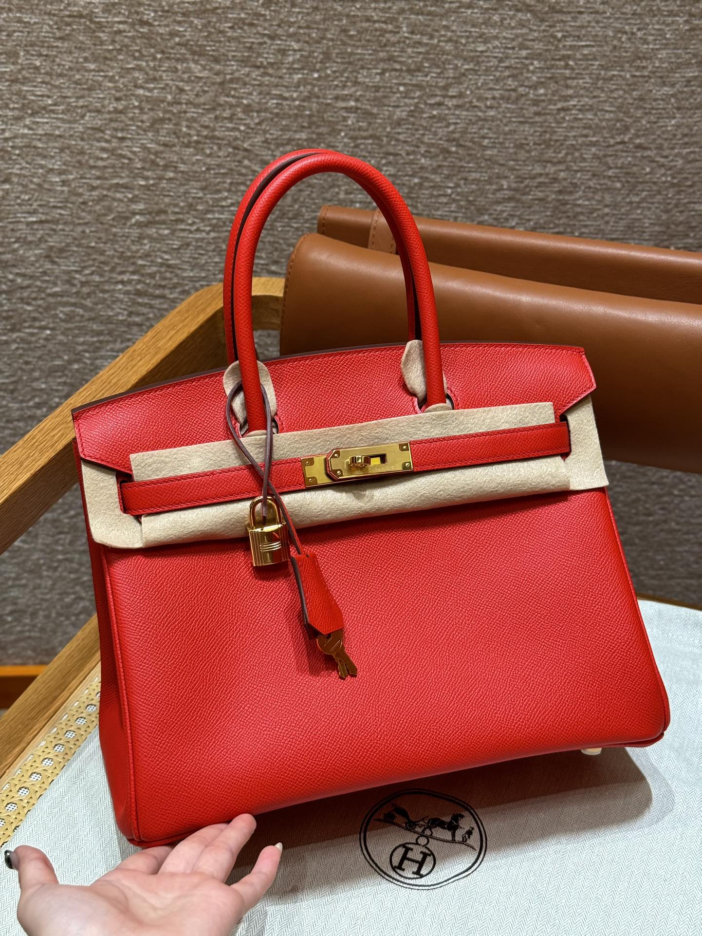 Hermès Birkin 25/30/35cm, handcrafted with imported French Epsom leather – S3/Rouge Coeur - Jinteng Luxury Collection bags