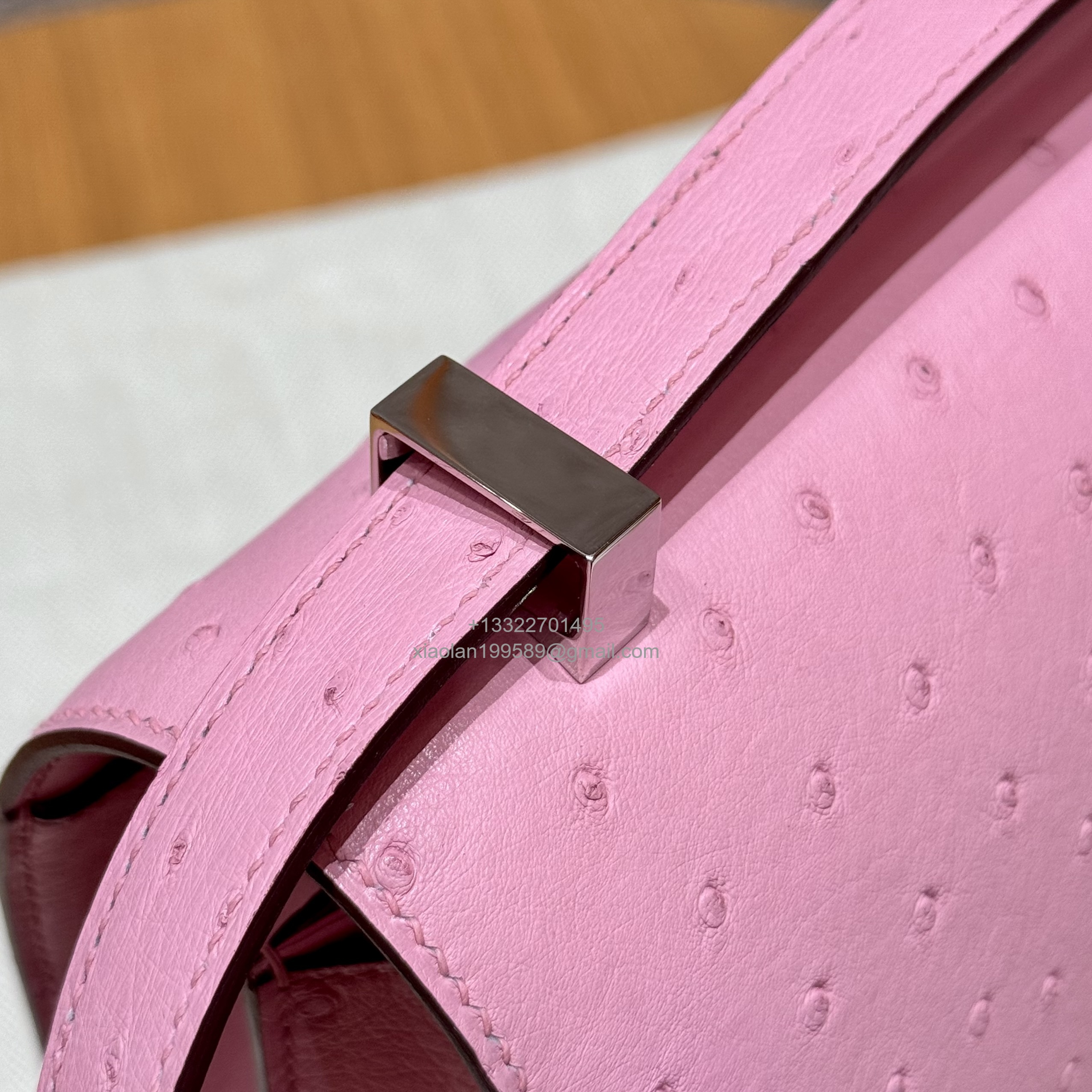 Hermès Constance 18/24 in Ostrich Leather, Premium Fully Handmade Exclusive Customization – Bubblegum Pink - Jinteng Luxury Collection bags