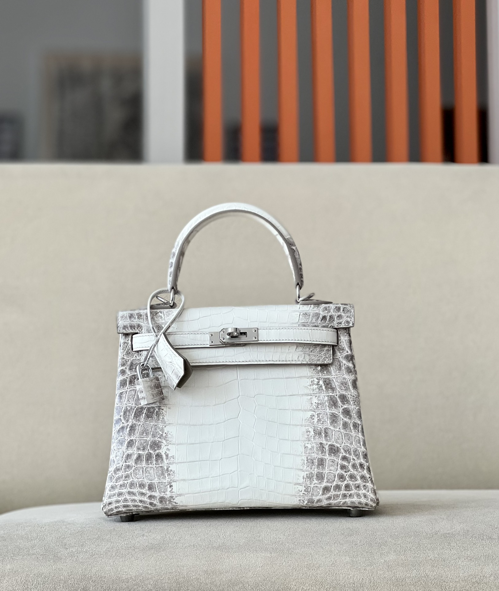 Hermès Signature Treasure — Himalaya Crocodile Kelly 25/28/32cm, Premium Handmade Private Customization. - Jinteng Luxury Collection bags