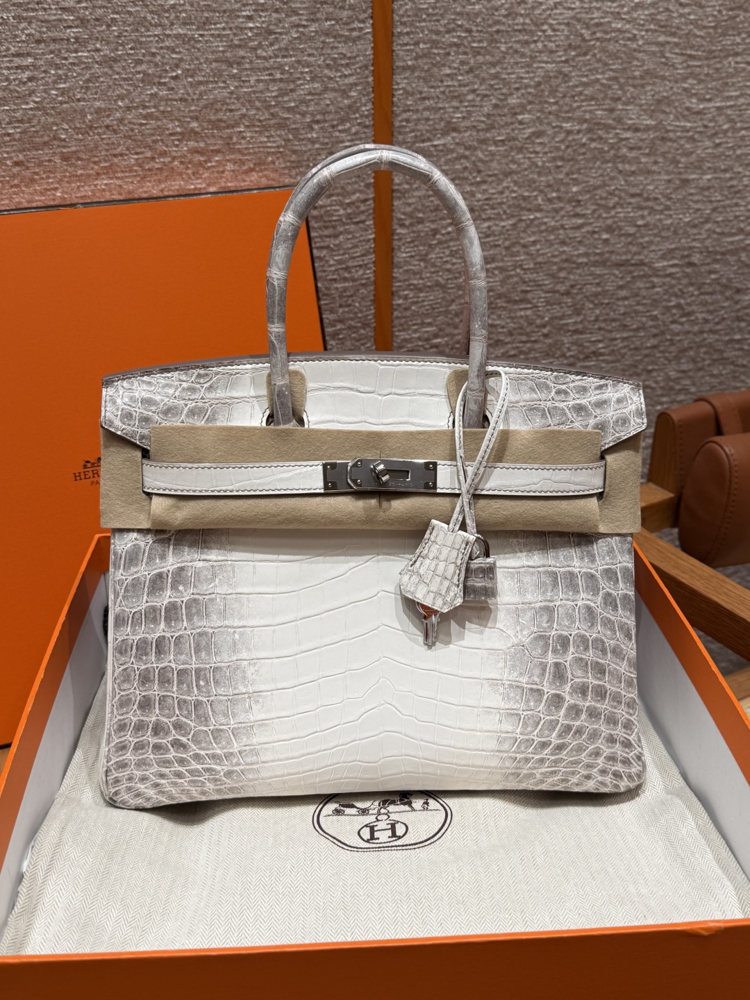 Hermès Signature Treasure — Himalaya Crocodile Birkin 25/30/35cm, Premium Hand-Stitched Private Customization. - Jinteng Luxury Collection bags