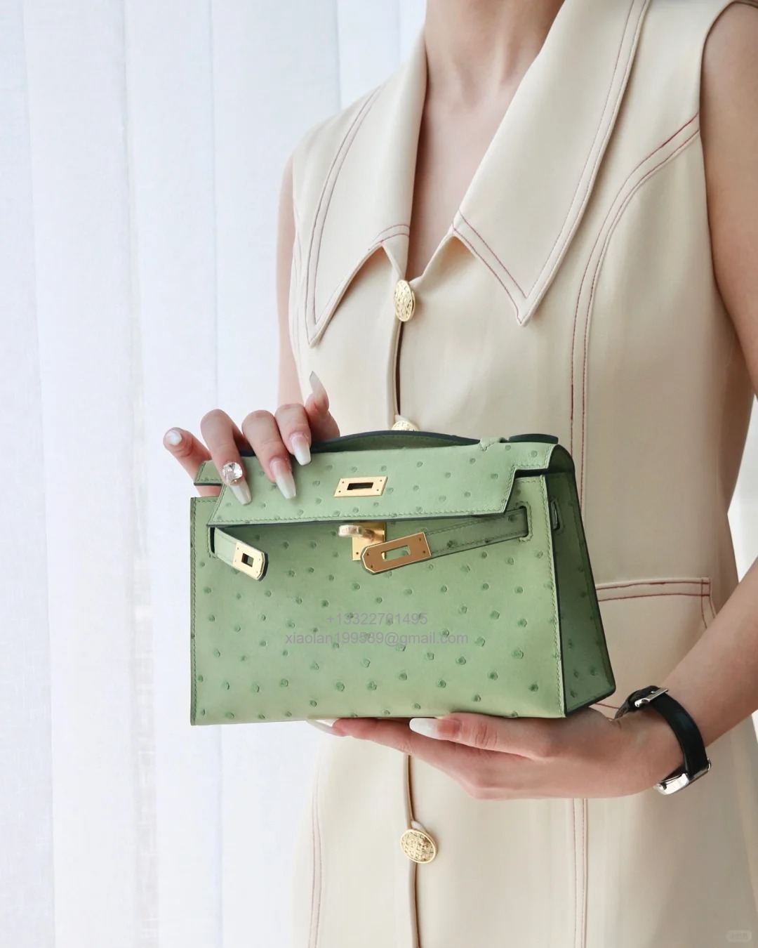 Hermès Kelly Pochette Clutch Bag, South African KK ostrich leather, fully handmade haute couture – Black - Jinteng Luxury Collection bags