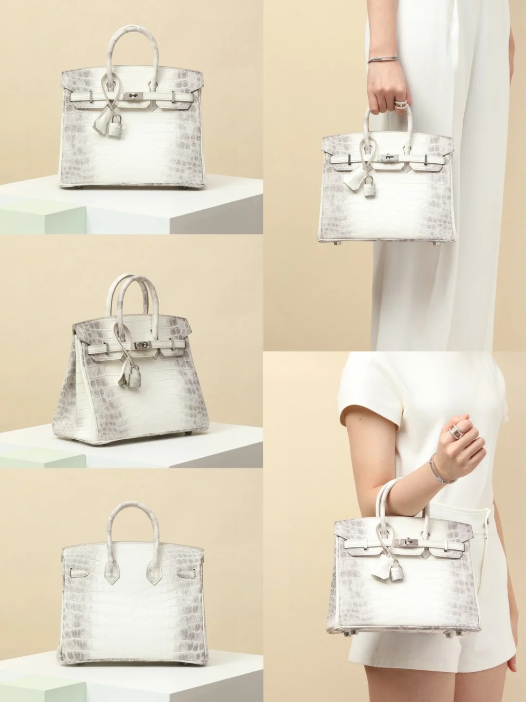 Hermès Signature Treasure — Himalaya Crocodile Birkin 25/30/35cm, Premium Hand-Stitched Private Customization. - Jinteng Luxury Collection bags