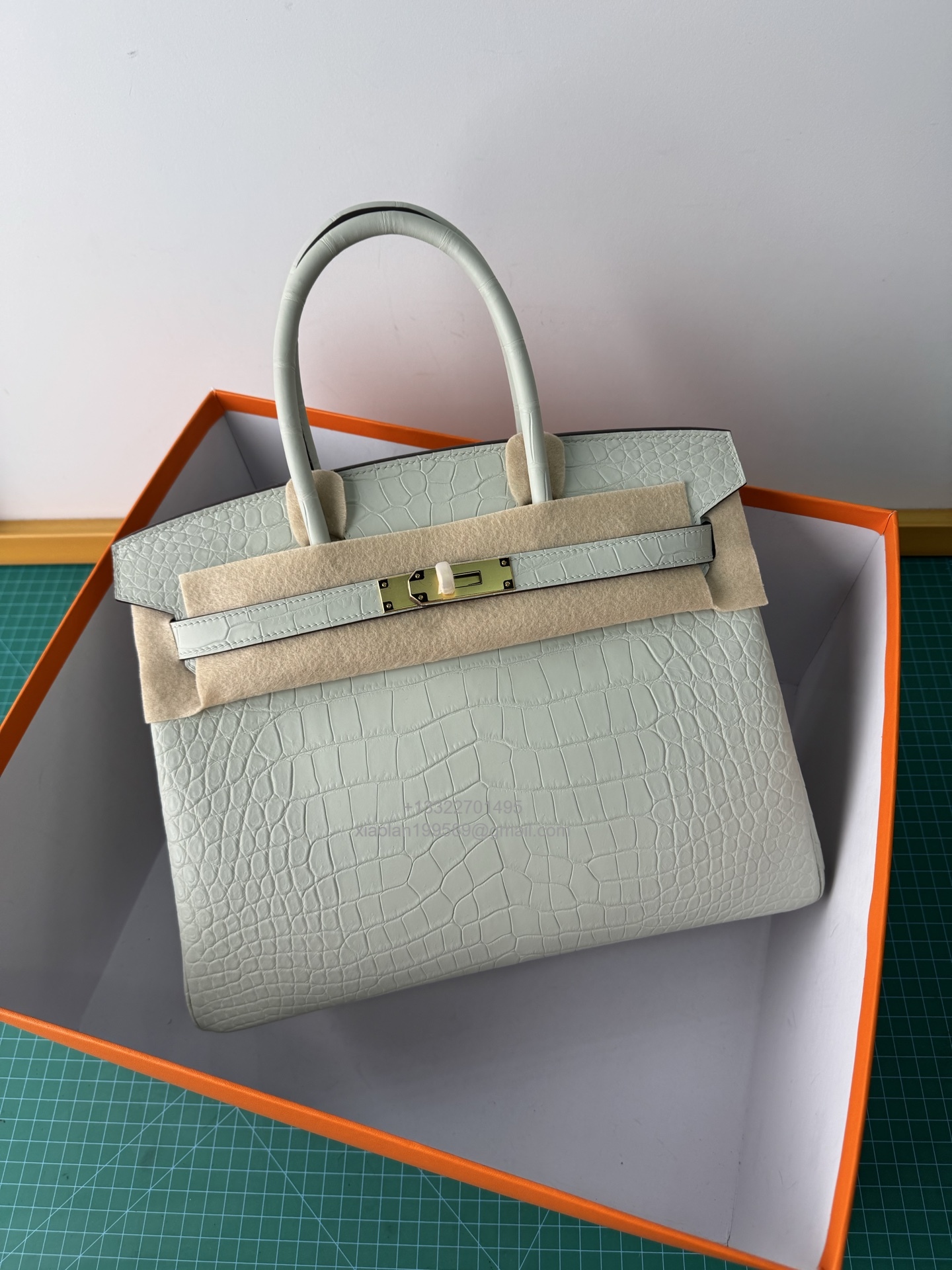 Hermès birkin 25/30/35cm in Crocodile Leather, Fully Handmade Premium Private Customization-Pearl Grey - Jinteng Luxury Collection bags