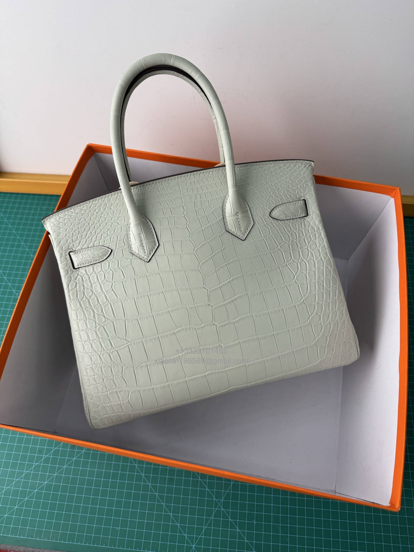 Hermès birkin 25/30/35cm in Crocodile Leather, Fully Handmade Premium Private Customization-Pearl Grey - Jinteng Luxury Collection bags