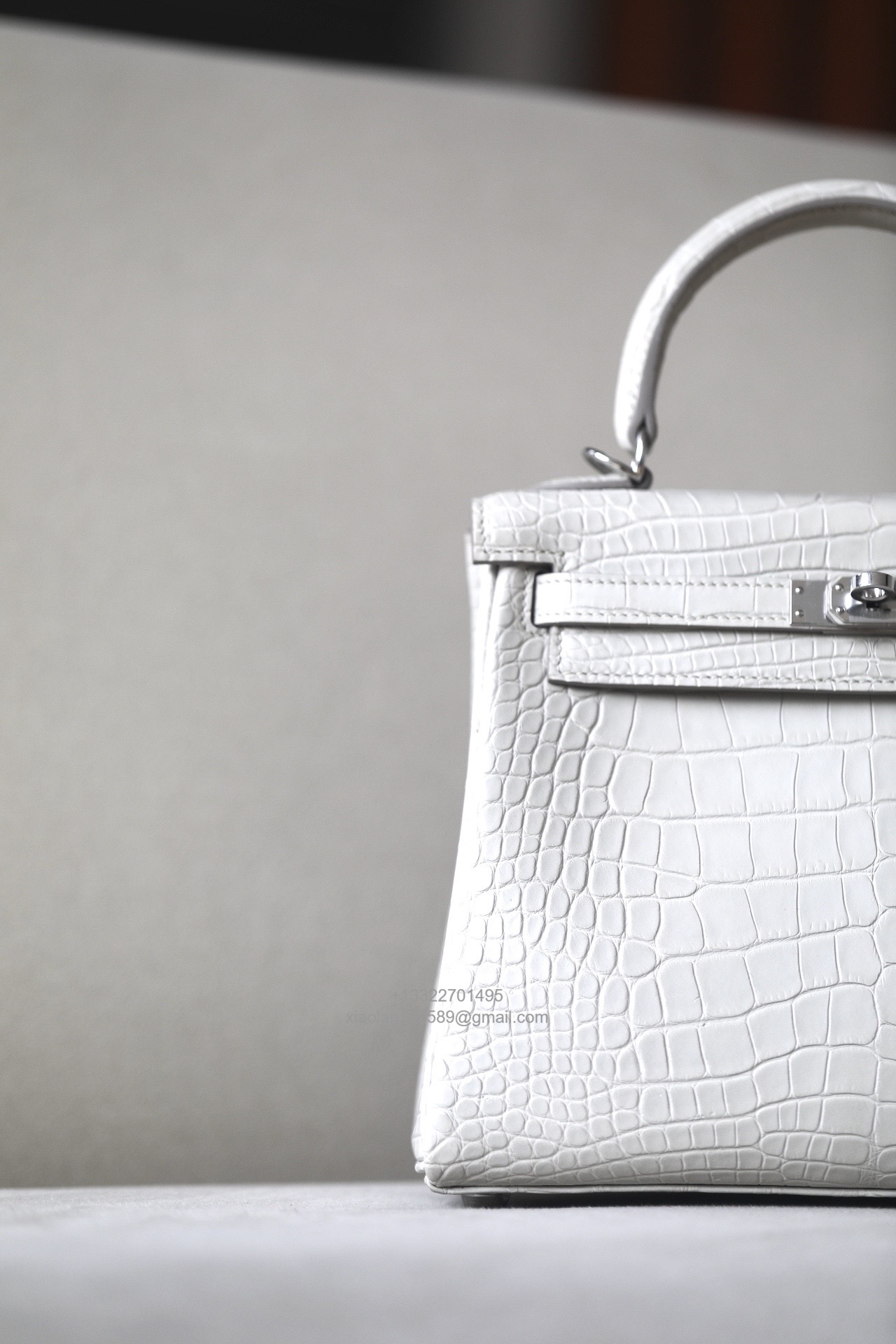 Hermès Kelly 25/28/32cm in Crocodile Leather, Fully Handmade Premium Private Customization-Milkshake White - Jinteng Luxury Collection bags
