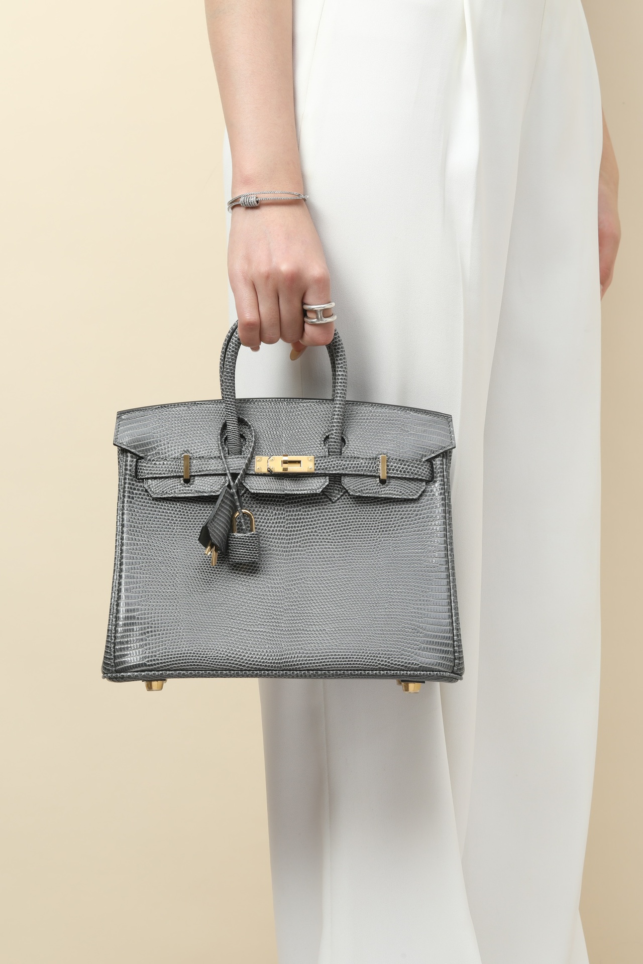 Birkin – Imported French lizard skin, premium stainless steel with 18K gold-plated hardware, fully handcrafted luxury custom-made ‼️Marble Grey - Jinteng Luxury Collection bags