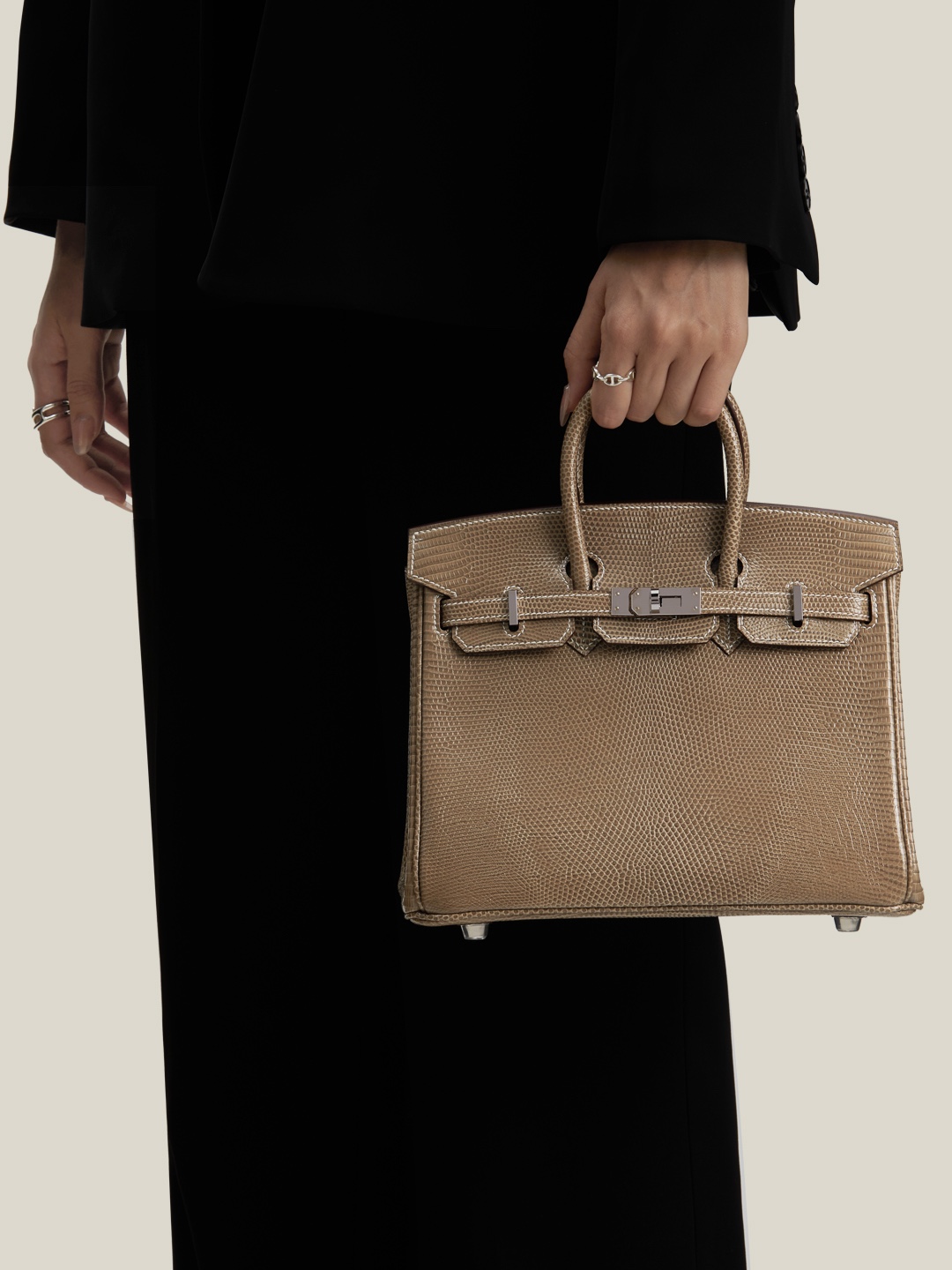 Birkin – Imported French lizard skin, premium stainless steel with 18K gold-plated hardware, fully handcrafted luxury custom-made ‼️ Hemp Rope Gray - Jinteng Luxury Collection bags