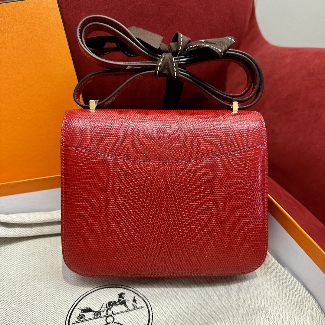 Hermès Constance 18/24 – Imported French lizard leather originally from South Africa, premium fully handcrafted exclusive custom-made!Flag Red - Jinteng Luxury Collection bags