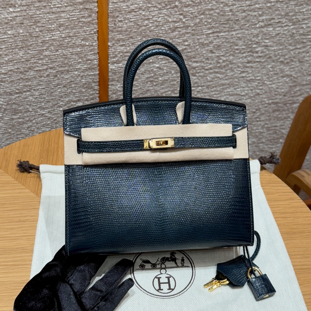 Birkin – Imported French lizard skin, premium stainless steel with 18K gold-plated hardware, fully handcrafted luxury custom-made ‼️ Vert cypres - Jinteng Luxury Collection bags