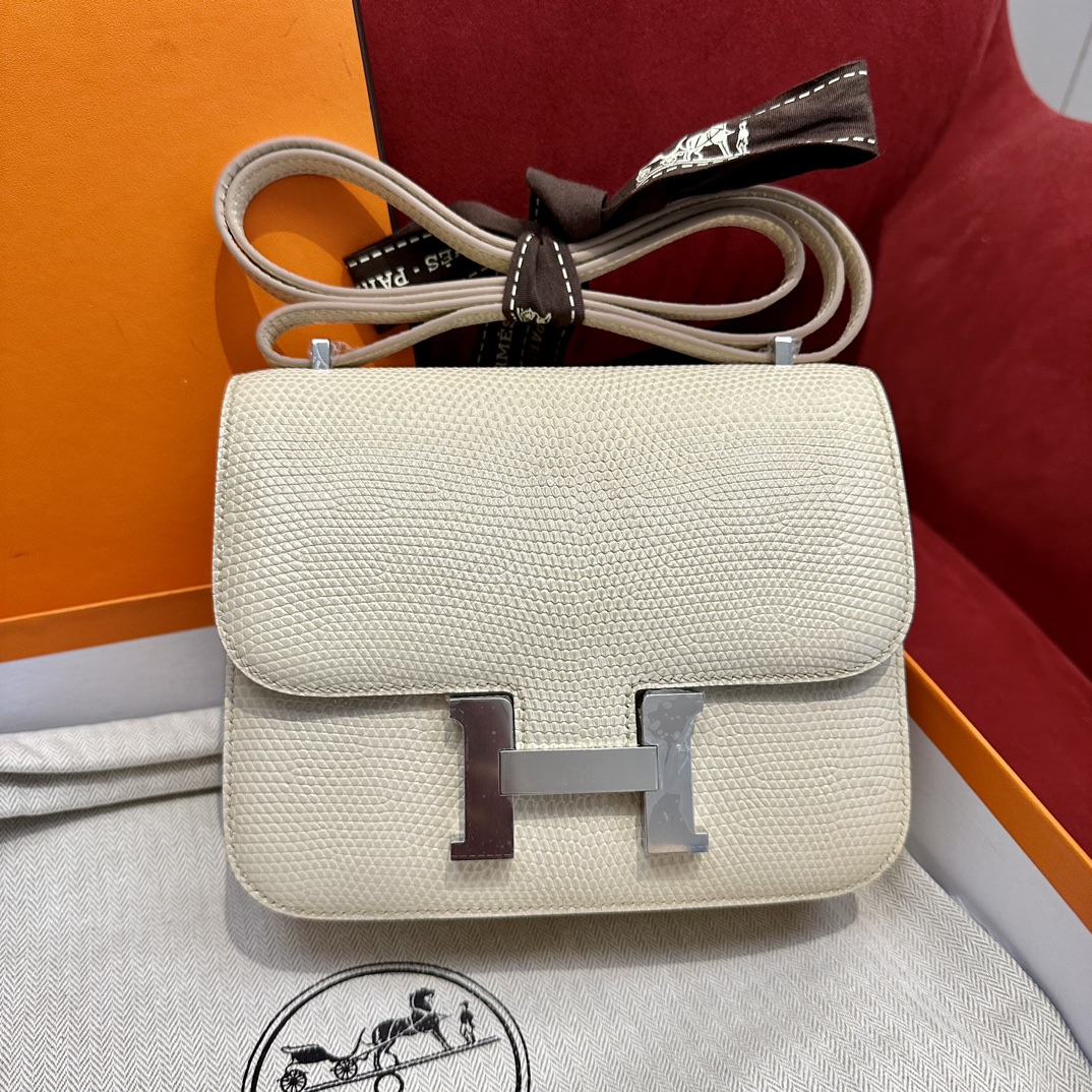 Hermès Constance 18/24 – Imported French lizard leather originally from South Africa, premium fully handcrafted exclusive custom-made!Vanilla - Jinteng Luxury Collection bags