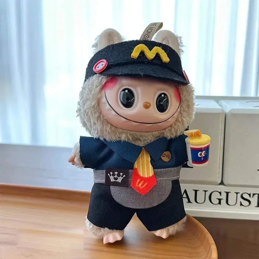 Clothes for Labubu Doll 17cm - Hoodies with Color Combination Adorable Accessories