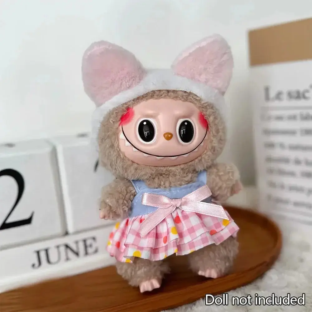 Clothes for Labubu Doll 17cm - Hoodies with Color Combination Adorable Accessories