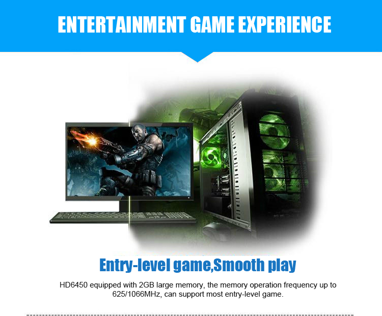 Veineda Graphics Cards  GPU HD6450 2GB DDR3 64Bit  VGA Video Cards PCI Express For ATI Radeon PC Gaming