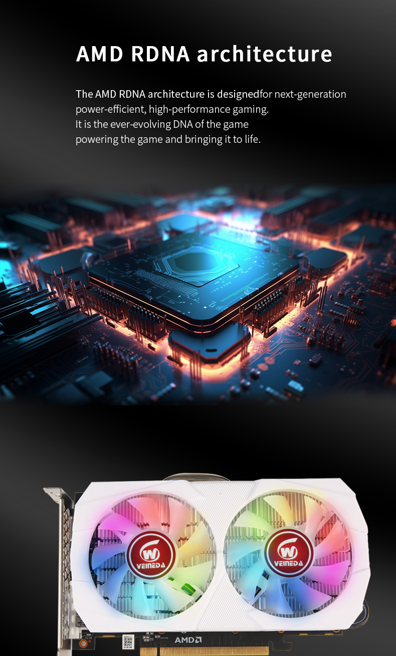 Veineda Graphics Cards RX580 8GB DDR5 GPU rx 580 8GB PC Gaming Video Card Desktop Game Video Card for AMD Radeon