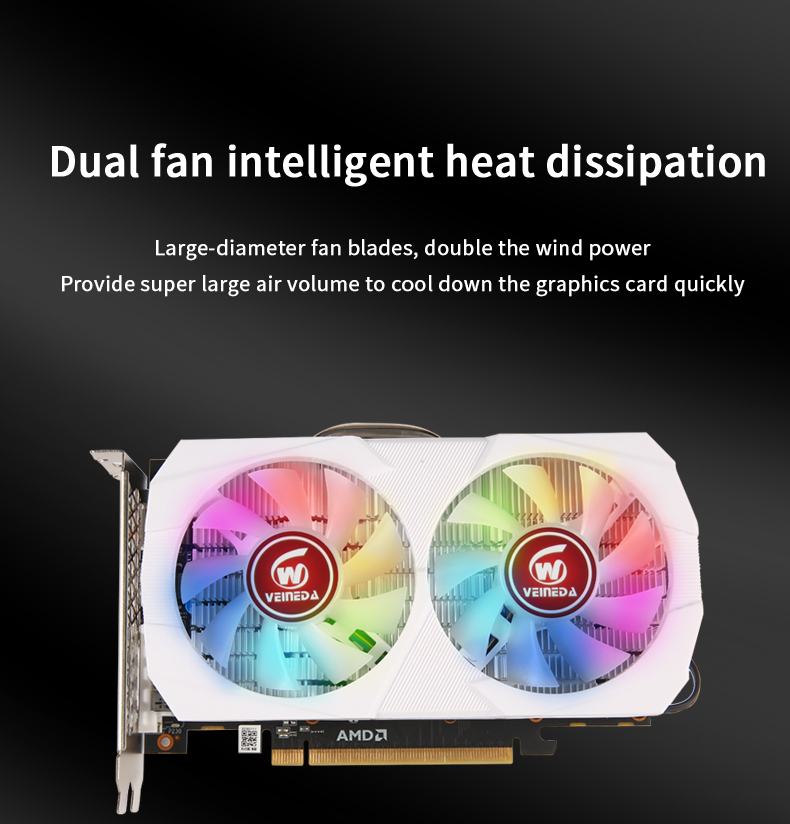 Veineda Graphics Cards RX580 8GB DDR5 GPU rx 580 8GB PC Gaming Video Card Desktop Game Video Card for AMD Radeon