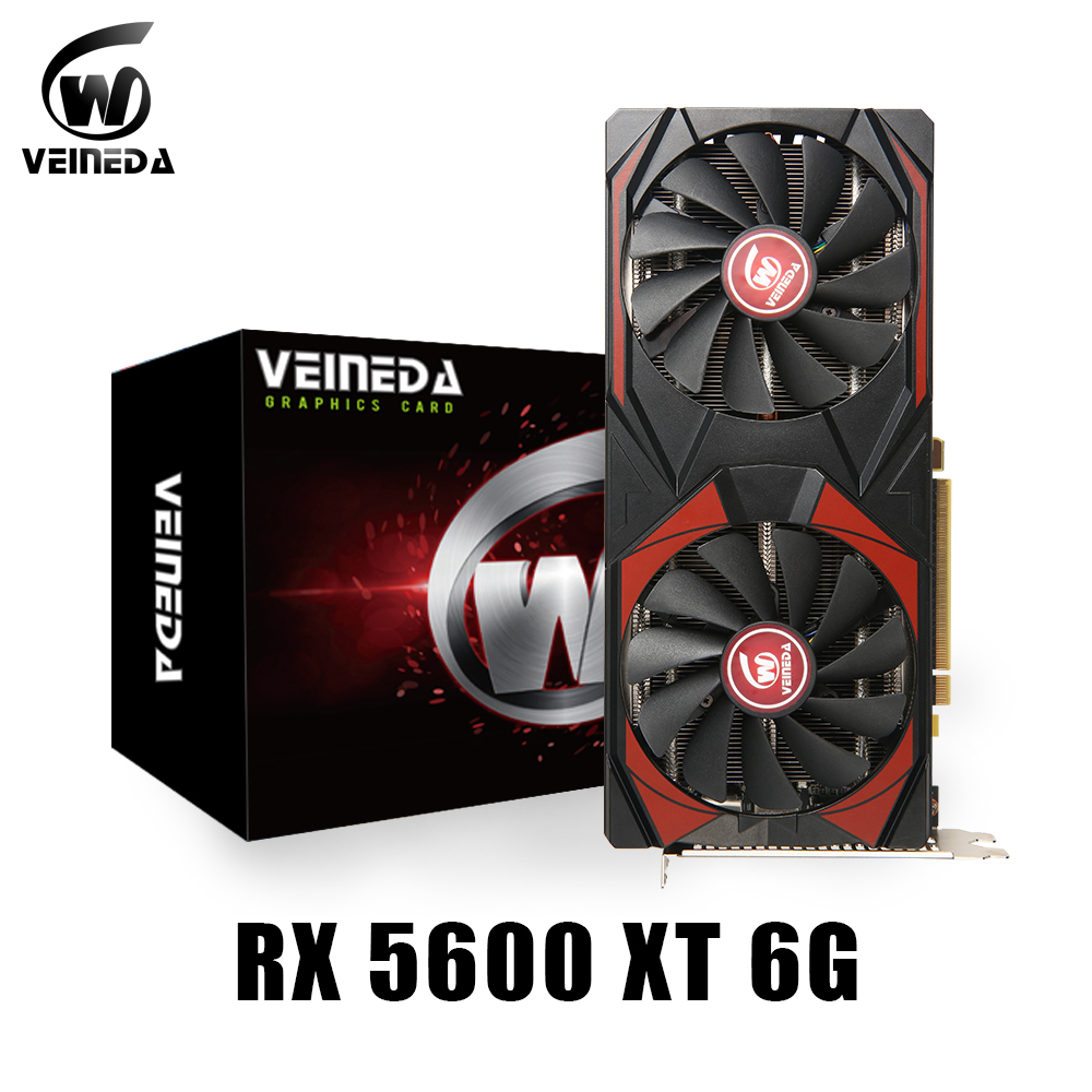 Veineda Graphics Card RX 5600XT 6GB  GPU GDDR6 192Bit 8pin7nm DP*3 HDMI*1  Video Card Support Desktop CPU placa de video