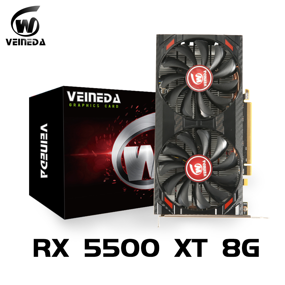 Veineda  Graphics Card  RX5500XT 8G Gaming Graphics Card 8GB 128Bit GDDR6 PCI-E 4.0×8 GPU Radeon rx5500xt 8gb game Video Card