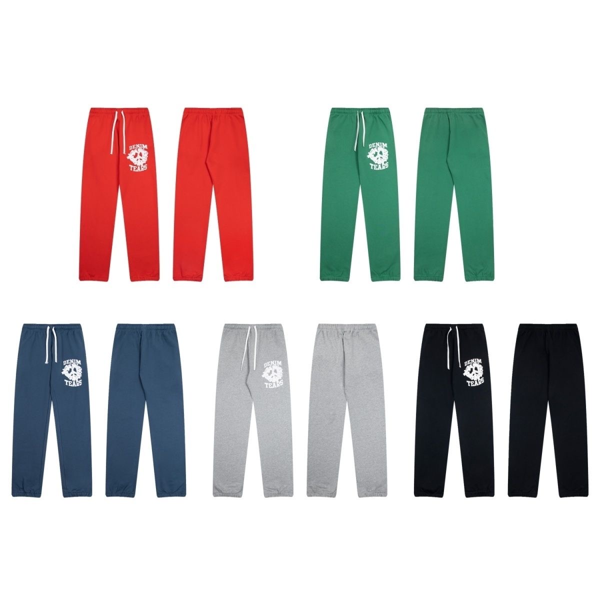 Kapok white flower logo puff print sweat pants